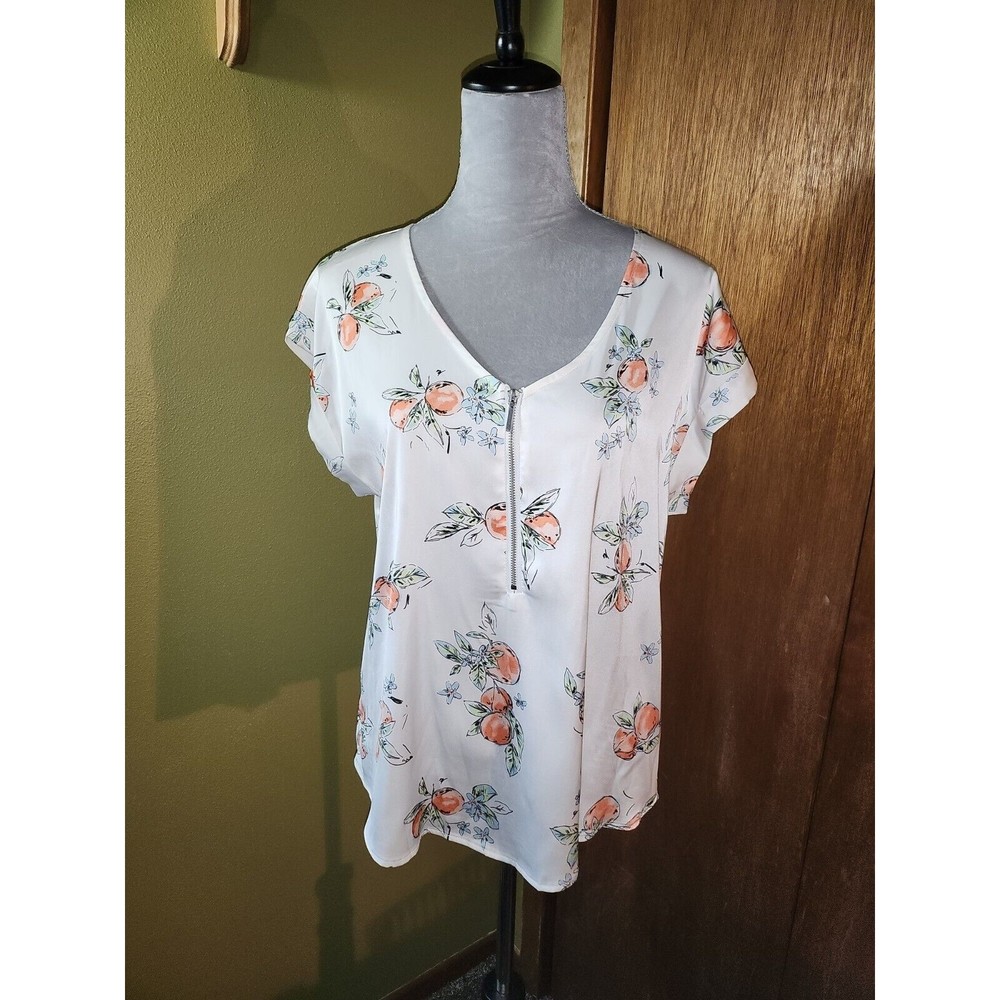 Vylette Shirt Front Zip Size L B#2a